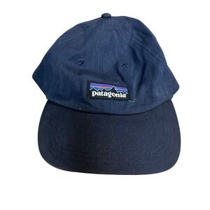 Patagonia Navy Blue Cap One Size Adjustable Strap Mountains Logo